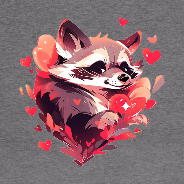 raccoon love by piratesnow